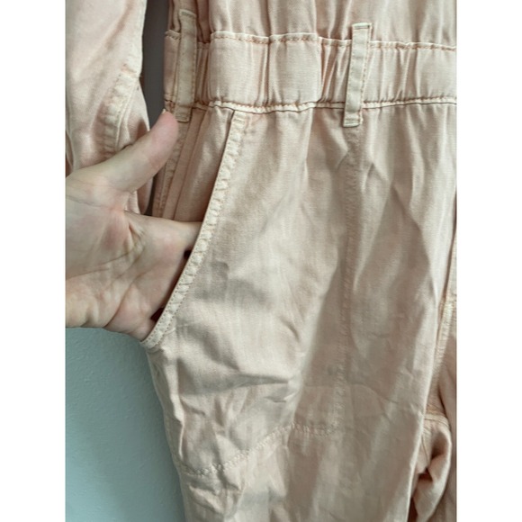 Old Navy Utility Coverall Jumpsuit Womens Peach XL Denim Straight Leg Pockets - Picture 6 of 8